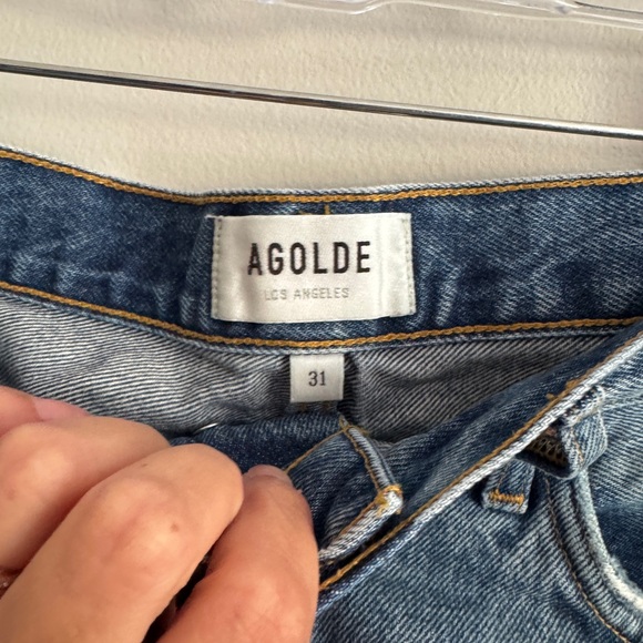 AGOLDE Distressed Cut Off Parker Denim Shorts Button Fly size 31 - Picture 9 of 12